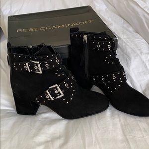 Rebecca minkoff black suede booties